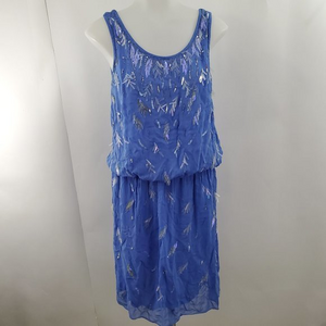 Alexia‎ Admor Dress S blue Sequin Blouson A-line Ta